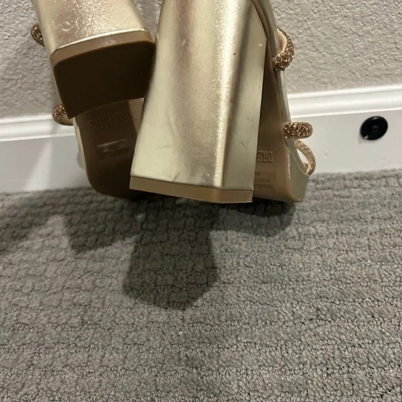 Gold Strappy Women's Sandals - Picture 8 of 9